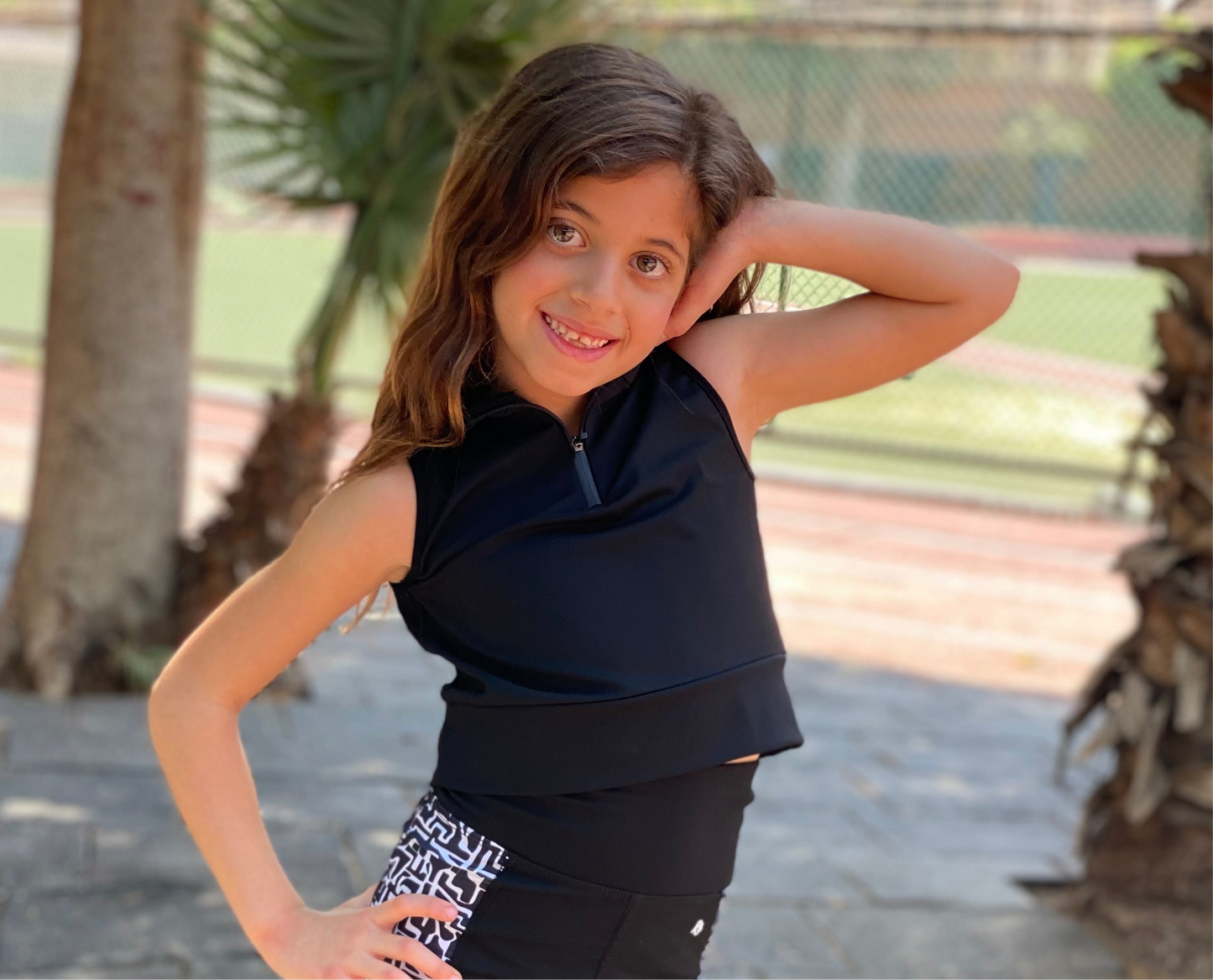 Black Sleeveless Active Top
