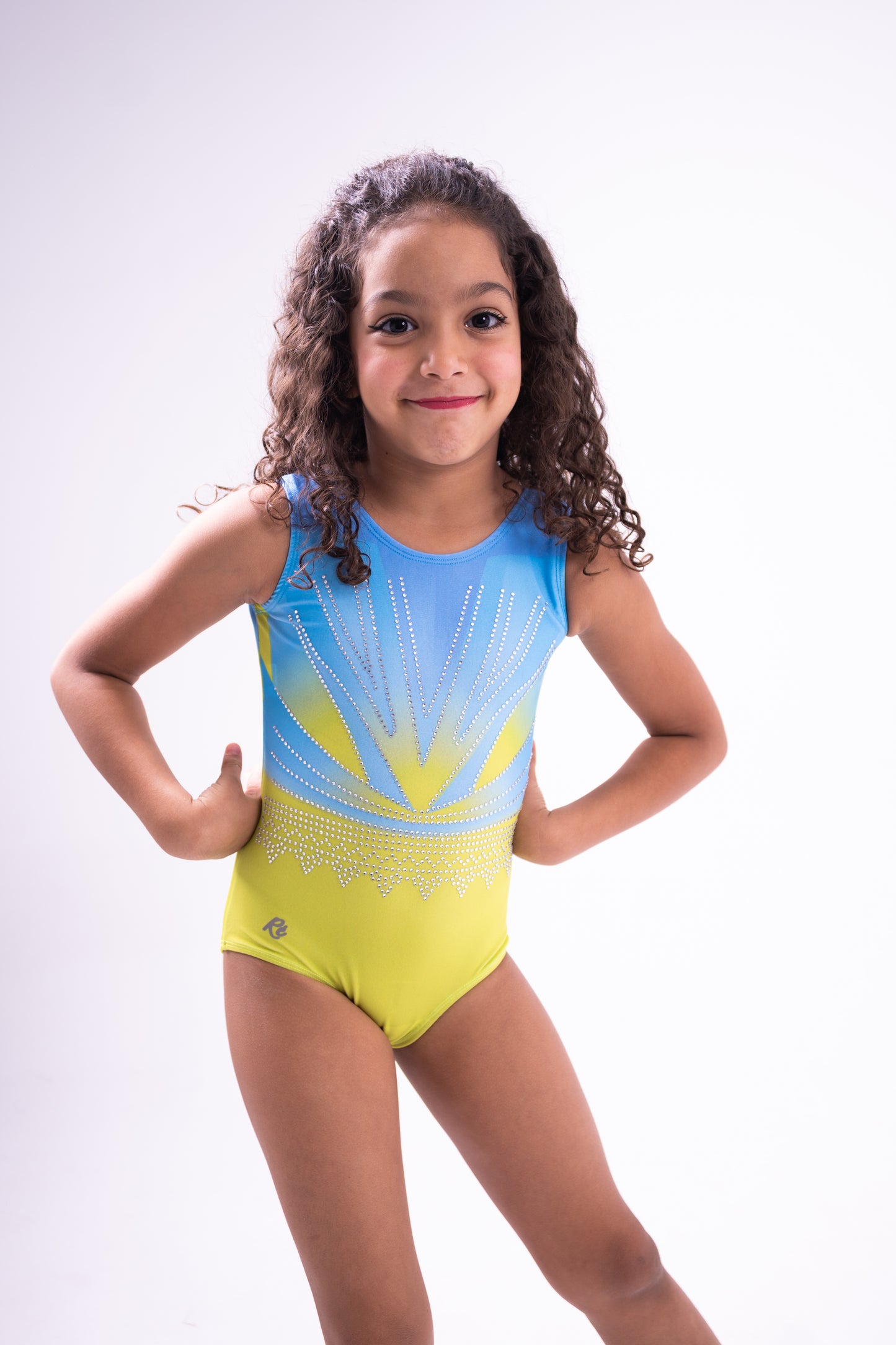 Neon Sky Gym Leotard (Free Shorts Included)